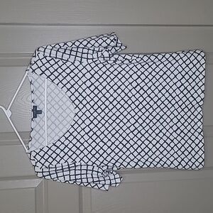 Talbots petites print stretch front lined top size large